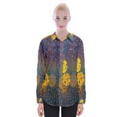 Bokeh Raindrops Window  Womens Long Sleeve Shirt