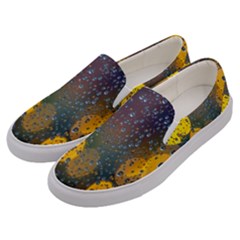 Bokeh Raindrops Window  Men s Canvas Slip Ons by artworkshop