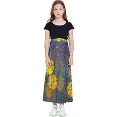 Bokeh Raindrops Window  Kids  Flared Maxi Skirt by artworkshop