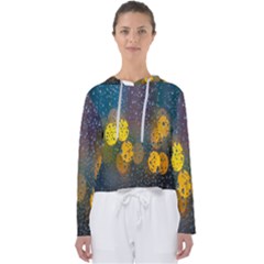 Bokeh Raindrops Window  Women s Slouchy Sweat by artworkshop