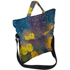 Bokeh Raindrops Window  Fold Over Handle Tote Bag by artworkshop