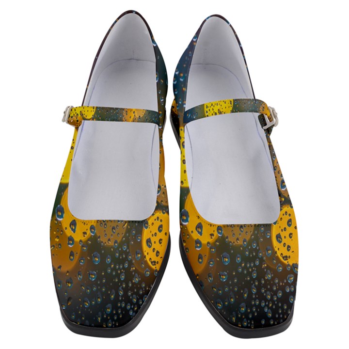 Bokeh Raindrops Window  Women s Mary Jane Shoes