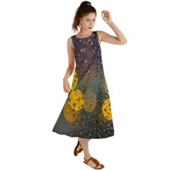 Bokeh Raindrops Window  Summer Maxi Dress