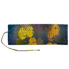 Bokeh Raindrops Window  Roll Up Canvas Pencil Holder (m) by artworkshop