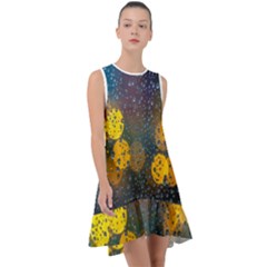 Bokeh Raindrops Window  Frill Swing Dress by artworkshop