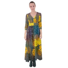 Bokeh Raindrops Window  Button Up Maxi Dress by artworkshop