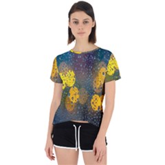 Bokeh Raindrops Window  Open Back Sport Tee by artworkshop