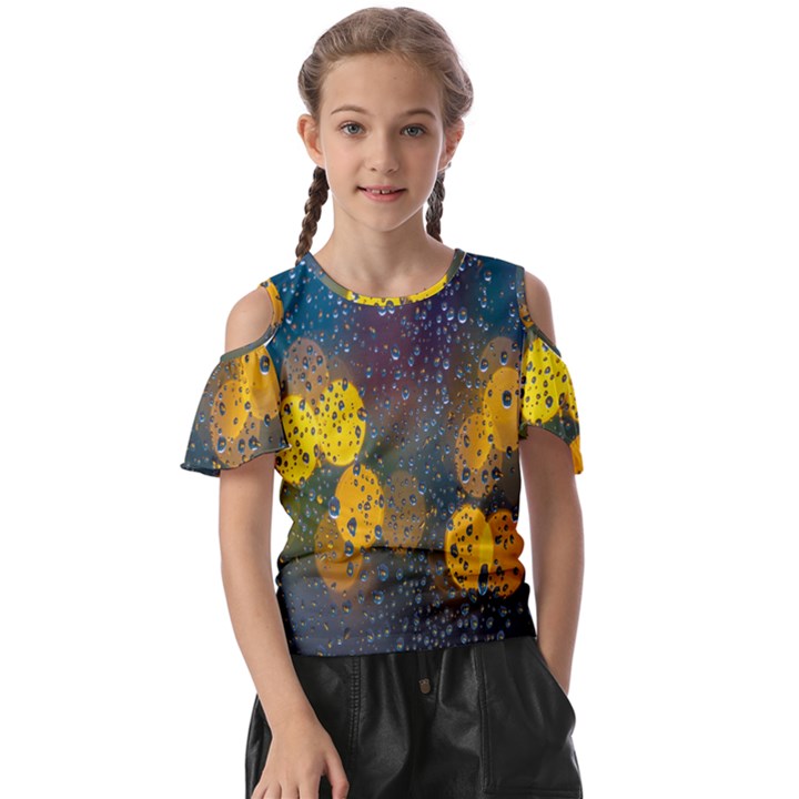 Bokeh Raindrops Window  Kids  Butterfly Cutout Tee