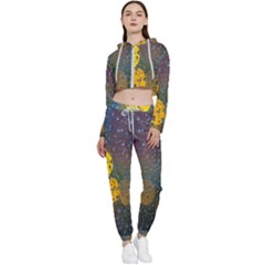 Bokeh Raindrops Window  Cropped Zip Up Lounge Set by artworkshop