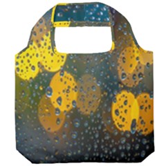 Bokeh Raindrops Window  Foldable Grocery Recycle Bag by artworkshop