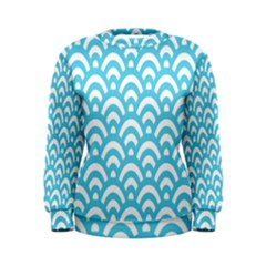  Waves Ocean Blue Texture Women s Sweatshirt by artworkshop