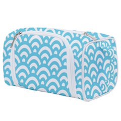  Waves Ocean Blue Texture Toiletries Pouch by artworkshop