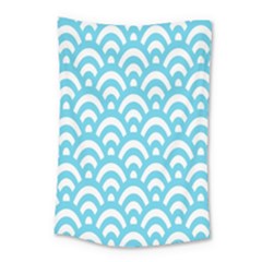  Waves Ocean Blue Texture Small Tapestry by artworkshop