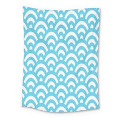  Waves Ocean Blue Texture Medium Tapestry