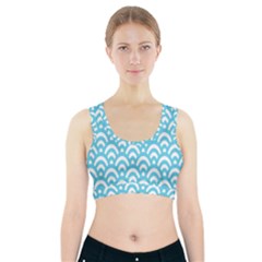  Waves Ocean Blue Texture Sports Bra With Pocket by artworkshop