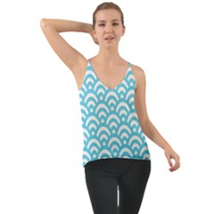  Waves Ocean Blue Texture Chiffon Cami by artworkshop