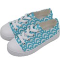  Waves Ocean Blue Texture Kids  Low Top Canvas Sneakers View2