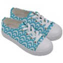  Waves Ocean Blue Texture Kids  Low Top Canvas Sneakers View3