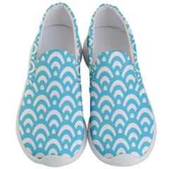  Waves Ocean Blue Texture Men s Lightweight Slip Ons by artworkshop