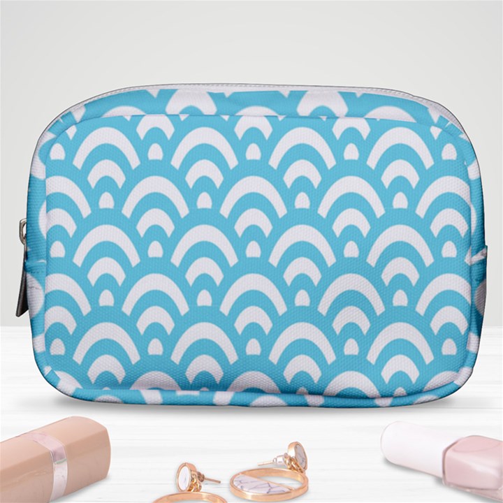  Waves Ocean Blue Texture Make Up Pouch (Small)