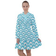  Waves Ocean Blue Texture All Frills Chiffon Dress by artworkshop