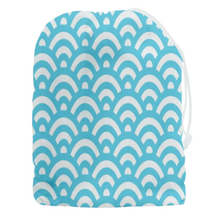  Waves Ocean Blue Texture Drawstring Pouch (3XL)