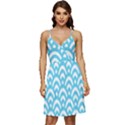  Waves Ocean Blue Texture V-Neck Pocket Summer Dress  View1