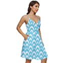  Waves Ocean Blue Texture V-Neck Pocket Summer Dress  View2