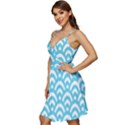  Waves Ocean Blue Texture V-Neck Pocket Summer Dress  View3