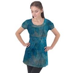  Pattern Design Texture Puff Sleeve Tunic Top by artworkshop