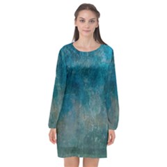  Pattern Design Texture Long Sleeve Chiffon Shift Dress  by artworkshop