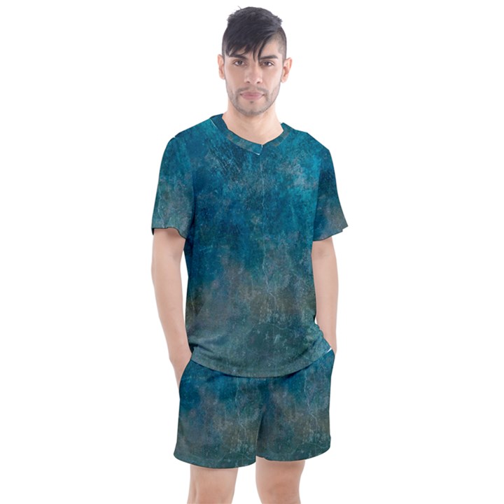  Pattern Design Texture Men s Mesh Tee and Shorts Set