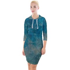  Pattern Design Texture Quarter Sleeve Hood Bodycon Dress by artworkshop