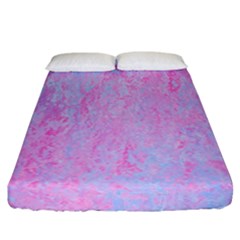  Texture Pink Light Blue Fitted Sheet (california King Size)