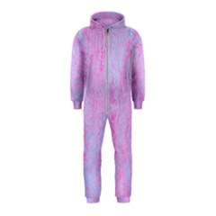  Texture Pink Light Blue Hooded Jumpsuit (kids) by artworkshop