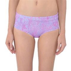  Texture Pink Light Blue Mid-waist Bikini Bottoms by artworkshop