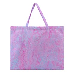  Texture Pink Light Blue Zipper Large Tote Bag by artworkshop