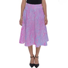  Texture Pink Light Blue Perfect Length Midi Skirt by artworkshop