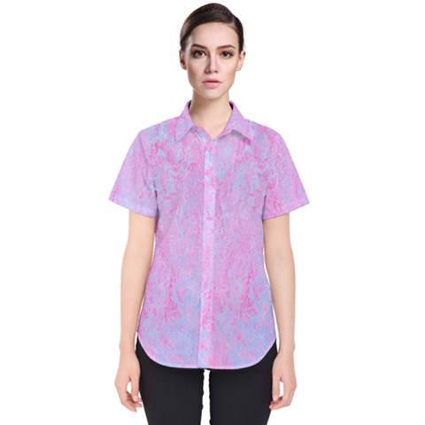  Texture Pink Light Blue Women s Short Sleeve Shirt by artworkshop