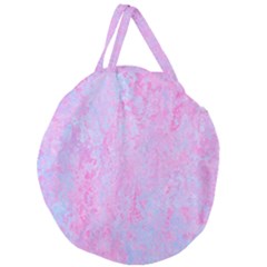  Texture Pink Light Blue Giant Round Zipper Tote by artworkshop