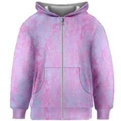  Texture Pink Light Blue Kids  Zipper Hoodie Without Drawstring by artworkshop