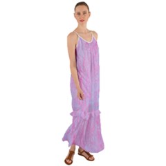  Texture Pink Light Blue Cami Maxi Ruffle Chiffon Dress by artworkshop