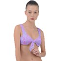  Texture Pink Light Blue Front Tie Bikini Top View1