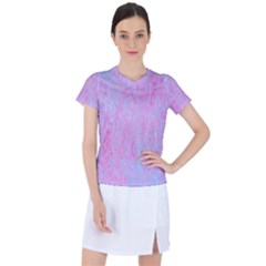  Texture Pink Light Blue Women s Sports Top by artworkshop