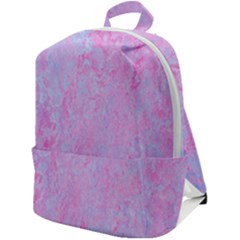  Texture Pink Light Blue Zip Up Backpack by artworkshop