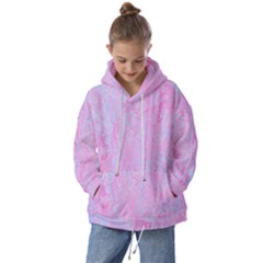  Texture Pink Light Blue Kids  Oversized Hoodie