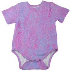  Texture Pink Light Blue Baby Short Sleeve Onesie Bodysuit by artworkshop