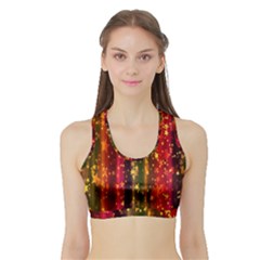 Background Stars Pattern Wallpaper Christmas Sports Bra With Border by artworkshop