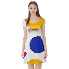 Circles Short Sleeve Skater Dress by nateshop