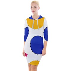 Circles Quarter Sleeve Hood Bodycon Dress by nateshop